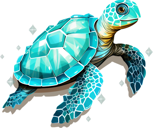 Turquoise Diamond Turtle Kids T-Shirt by MutedTees