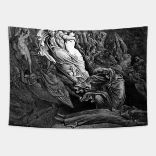 High Resolution Gustave Doré Illustration Dante Faints Tapestry