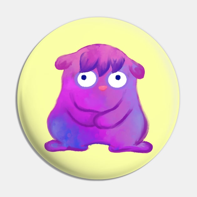 Cute Purple Monster Creature Pin by AlondraHanley