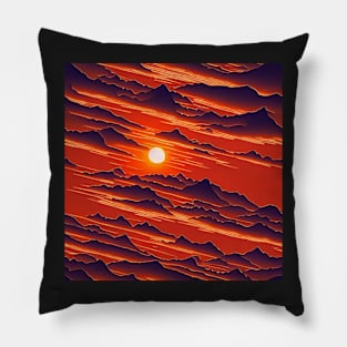 Vibrant Sunset Pattern Pillow