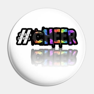 Hashtag Cheer - Girls Cheerleeder - Abstract Typography Pin