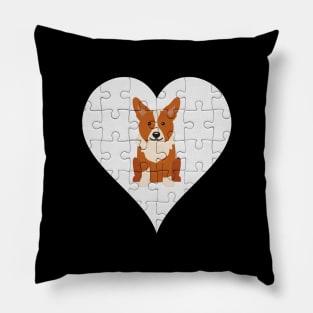 Welsh Corgi Cardigan Heart Jigsaw Pieces Design - Gift for Welsh Corgi Cardigan Lovers Pillow