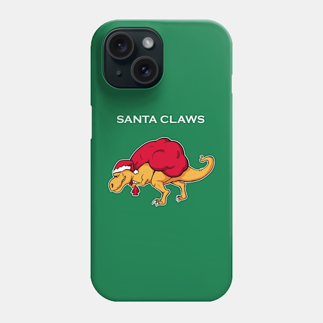 Santa Claws Shirt Funny Dino Christmas Tshirt T Rex Holiday Gift Santa Christmas Party Tee Phone Case by NickDezArts