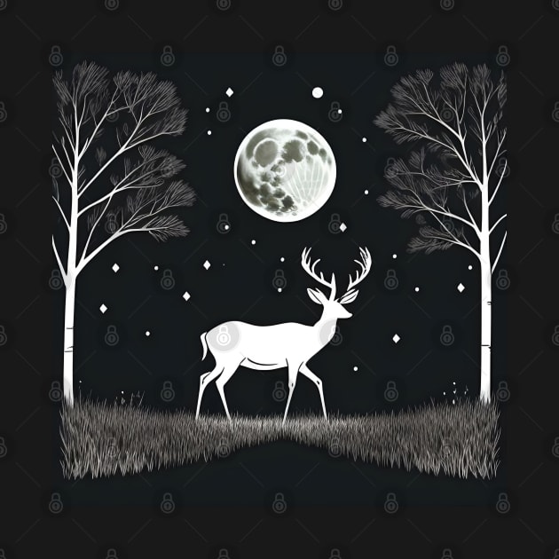 Deer Under The Moonlight by Crimson Tee's 