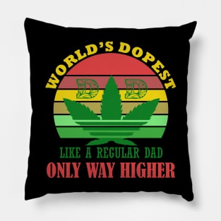 world's dopest dad retro Pillow