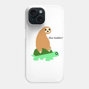 Sloth riding a tortoise! Phone Case