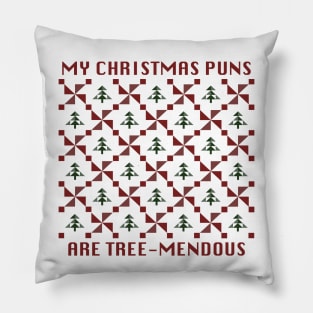 Ugly Christmas Sweater Tree Funny Pun Pillow