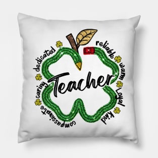 One Lucky Teacher, Teacher Pencils Patricks Day, St Patrick's Day, Shamrock Teacher Pillow