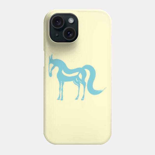 The Essence of a Horse (Cream and Blue) Phone Case by illucalliart