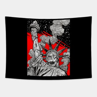 Zombie Statue of Liberty Tapestry