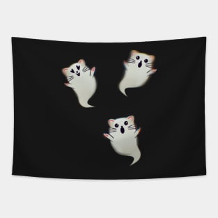 Spooky Cute Ghost Cats Tapestry