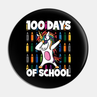 100 Days of School Crayon Dabbing Unicorn Magic Pin