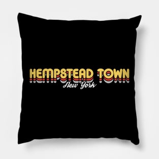 Retro Hempstead Town New York Pillow