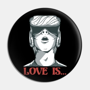 Love is VR Gaming Video Games Boy Valentines Day Pin