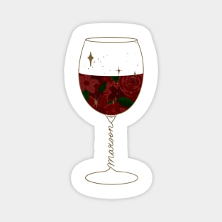 Maroon Wine Glass Magnet