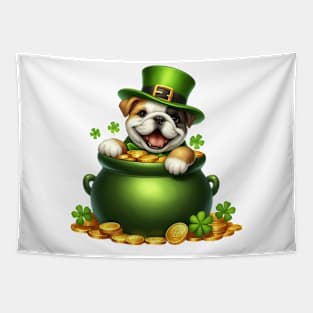 St Patricks Day Bulldog Tapestry