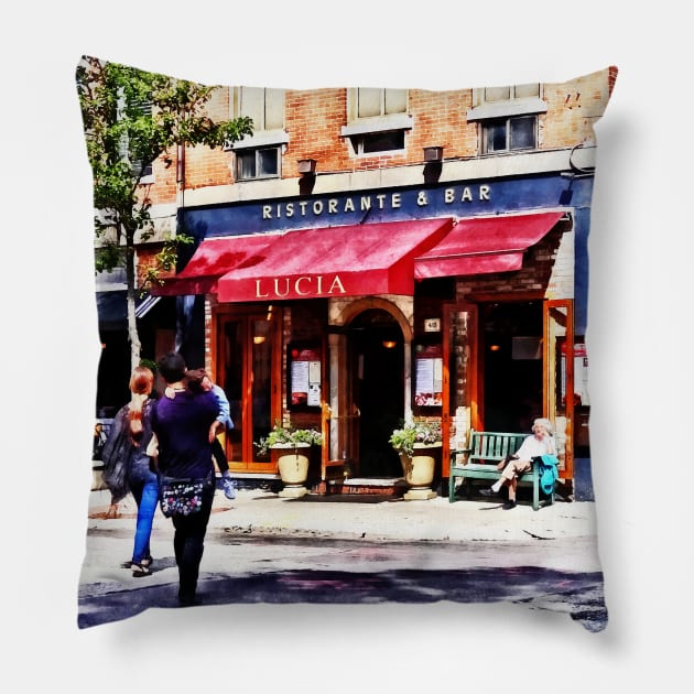 Boston MA - Hanover Street North End Pillow by SusanSavad