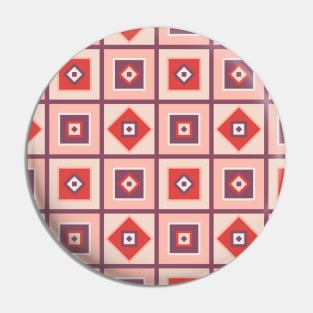 Violet and Red Geometric Checkered Pattern Pin