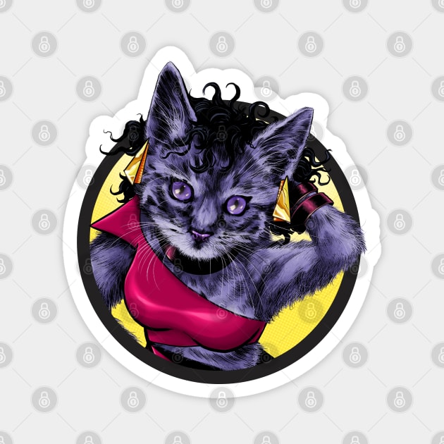 Purrple Girl Magnet by ThirteenthFloor