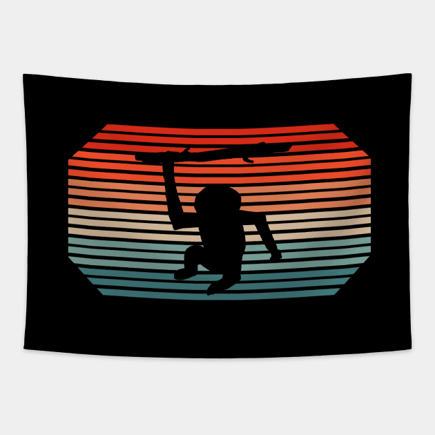 Retro gibbon environmental protection design monkey animal Tapestry by FindYourFavouriteDesign