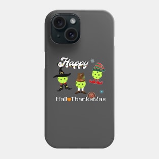 Funny Pickleball Happy HalloThanksMas Phone Case