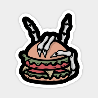 Skull and hamburger Magnet