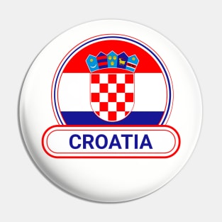 Croatia Country Badge - Croatia Flag Pin
