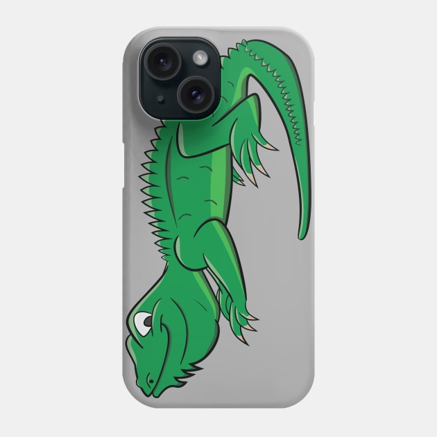 Cartoon Green Lizard Phone Case by Dad n Son Designs