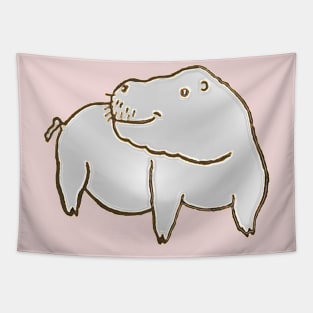 Hippopotamus Caricature Tapestry