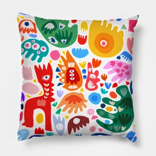 Joyful Summer Abstract Pattern Pillow