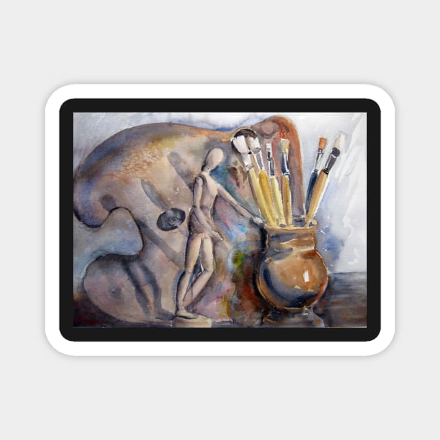 Artists still life Magnet by karincharlotte