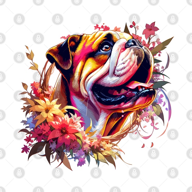 Joyful English Bulldog Celebrates Mothers Day With Love by ArtRUs