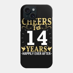 Cheers To 14 Years Happily Ever After Married Wedding Phone Case