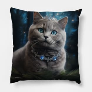 Enchanted Princess British Blue Pillow