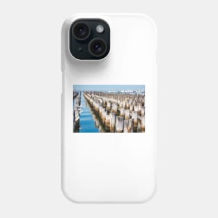 Wooden piles off Princess Pier, Melbourne. Phone Case