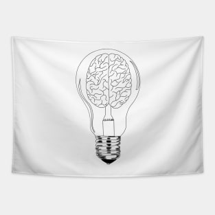 Brain lightbulb Tapestry