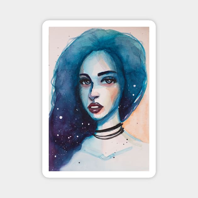 Galaxy girl Magnet by LoneJensen