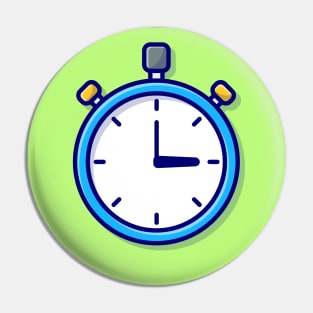 Stopwatch Timer Cartoon Vector Icon Illustration Pin