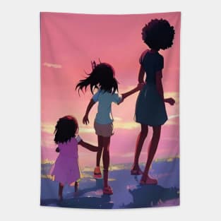 Little Black Girls at Play Tapestry