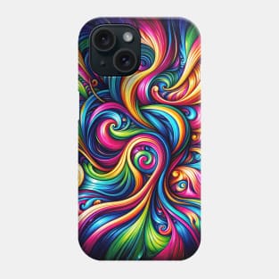 Rainbow Chaos Swirls Phone Case