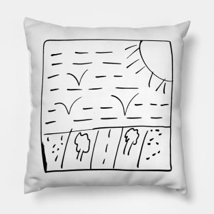 The road on a sunny day . Pillow