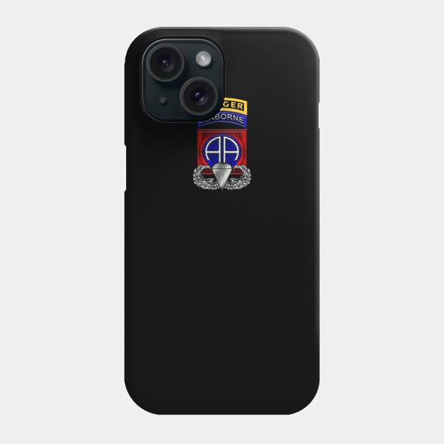 82nd Airborne Division with Ranger Tab- Distressed Veterans Day Gift Phone Case by floridadori