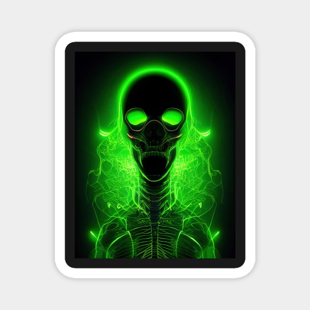 Alien Halloween, neo T-shirt Magnet by ComicsFactory