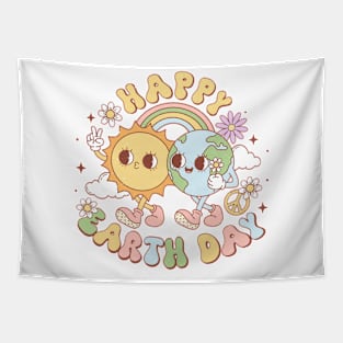 Happy Earth Day Retro Earth Day 2024 Environment Tapestry