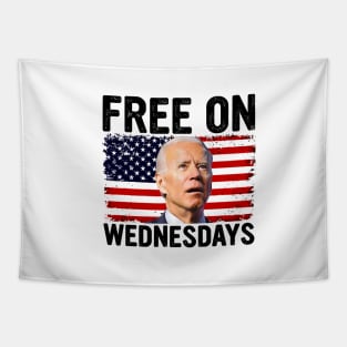 Free On Wednesdays funny Biden saying Tapestry