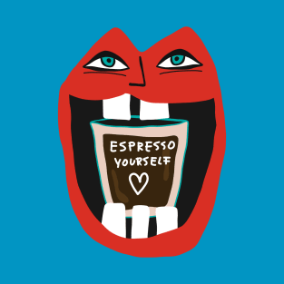 Express Yourself - Funny Coffee Pop Art Illustration T-Shirt