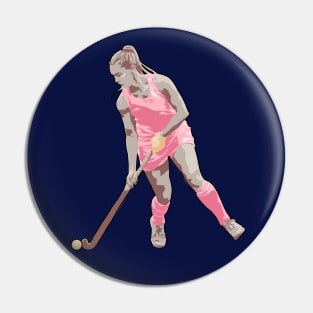 Field Hockey Player: Sand & Blush Pink Pin