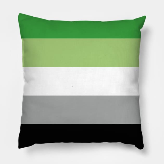 Flag of The Aromantic Pride Pillow by DiegoCarvalho