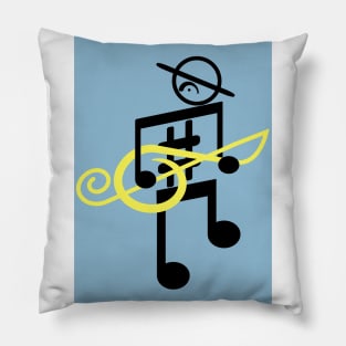 Noteman sheet music man (yellow treble key) Pillow