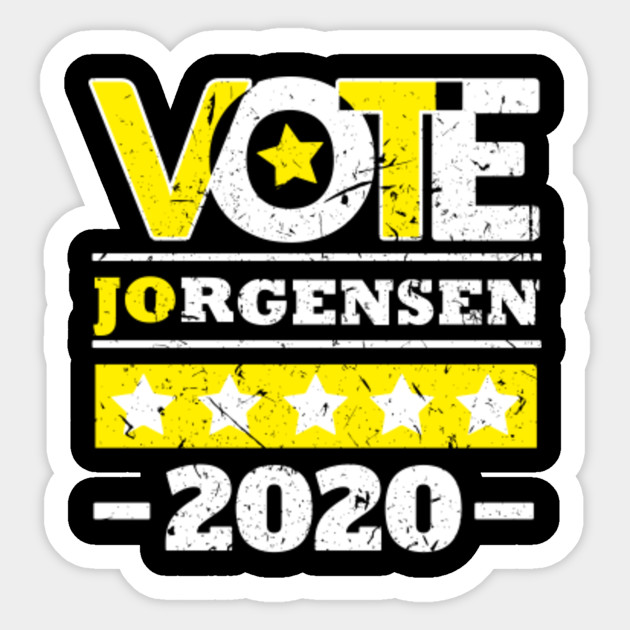 Jo Jorgensen 2020 For President Vote Yellow White Distressed Design Jorgenson Sticker Teepublic